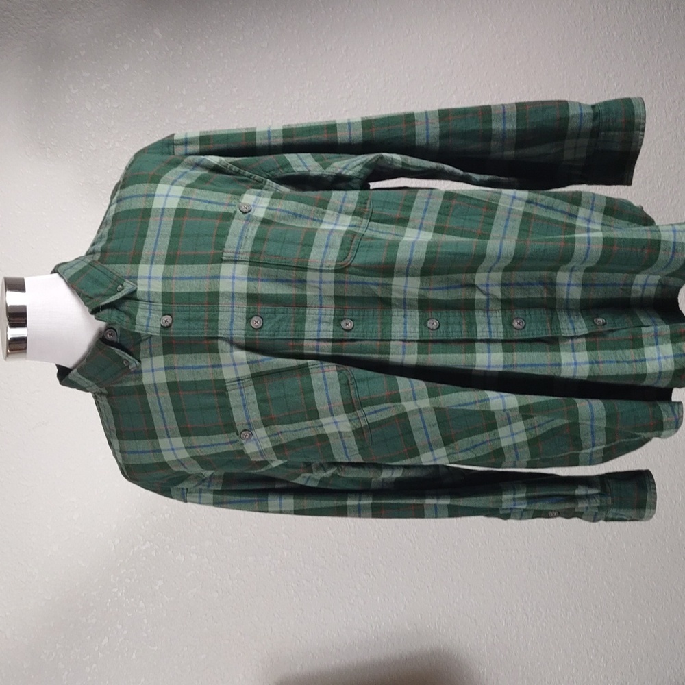 Duluth Trading Co. Men's Flannel Shirt Size 2XL Green Red Stripes